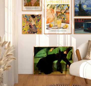 Bilderwand in einem Wohnzimmer